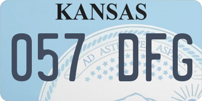 KS license plate 057DFG