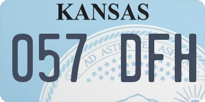 KS license plate 057DFH