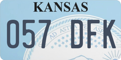 KS license plate 057DFK