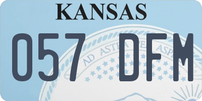 KS license plate 057DFM
