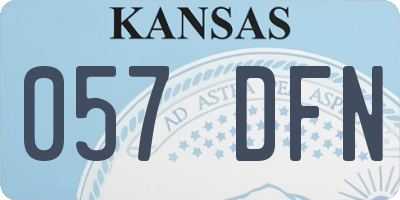 KS license plate 057DFN