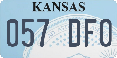 KS license plate 057DFO