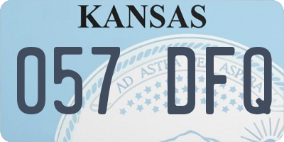 KS license plate 057DFQ