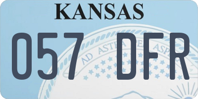KS license plate 057DFR