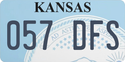KS license plate 057DFS