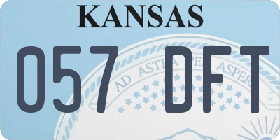 KS license plate 057DFT