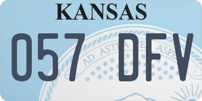 KS license plate 057DFV