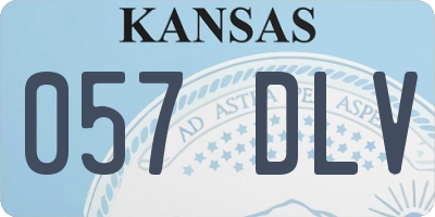 KS license plate 057DLV