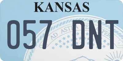 KS license plate 057DNT