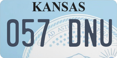 KS license plate 057DNU