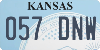 KS license plate 057DNW