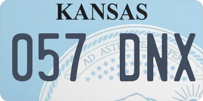 KS license plate 057DNX