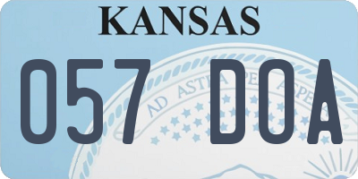 KS license plate 057DOA