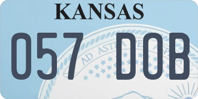 KS license plate 057DOB