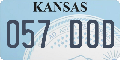 KS license plate 057DOD