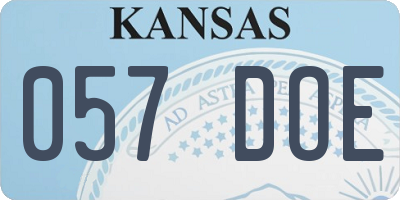 KS license plate 057DOE