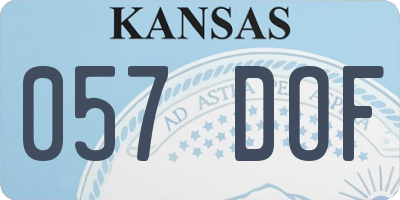 KS license plate 057DOF