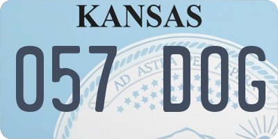 KS license plate 057DOG