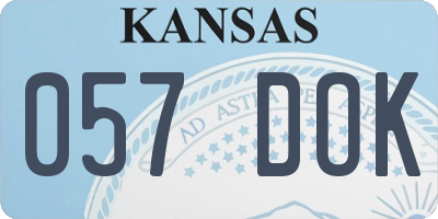 KS license plate 057DOK