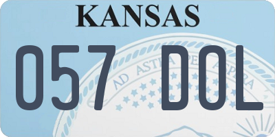 KS license plate 057DOL