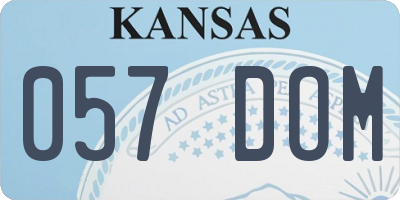 KS license plate 057DOM