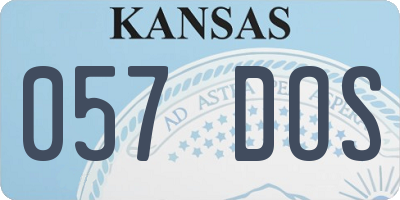 KS license plate 057DOS