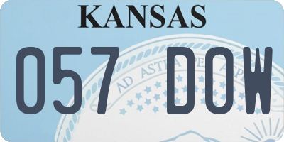 KS license plate 057DOW