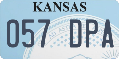 KS license plate 057DPA
