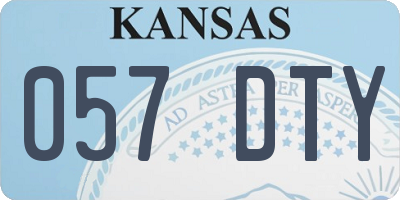 KS license plate 057DTY