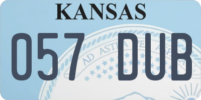KS license plate 057DUB