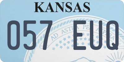 KS license plate 057EUQ