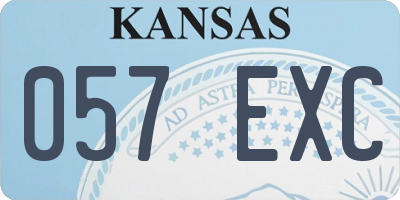 KS license plate 057EXC