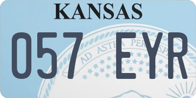 KS license plate 057EYR