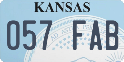 KS license plate 057FAB