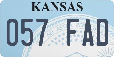 KS license plate 057FAD