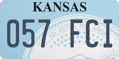 KS license plate 057FCI