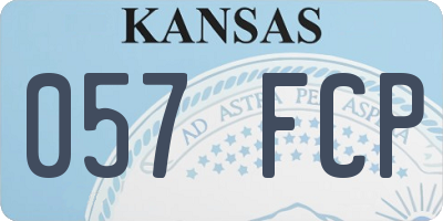 KS license plate 057FCP