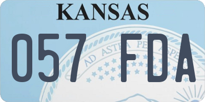 KS license plate 057FDA