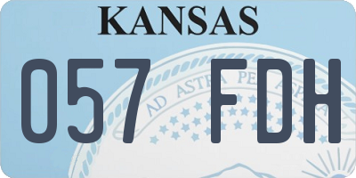 KS license plate 057FDH