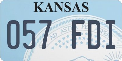 KS license plate 057FDI