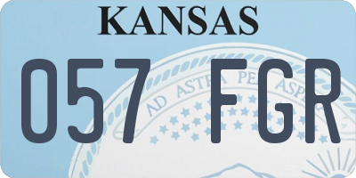KS license plate 057FGR