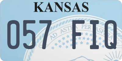 KS license plate 057FIQ