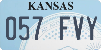 KS license plate 057FVY