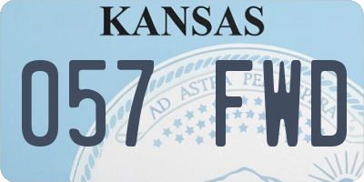 KS license plate 057FWD