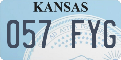 KS license plate 057FYG