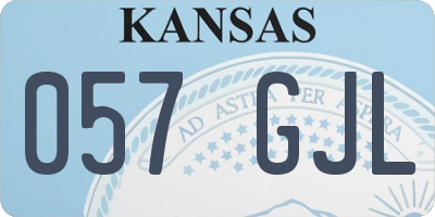 KS license plate 057GJL