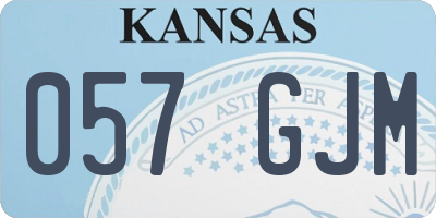 KS license plate 057GJM