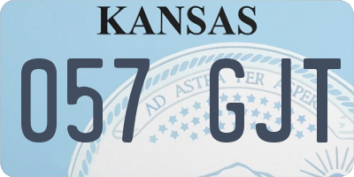 KS license plate 057GJT