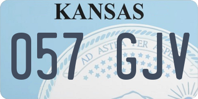 KS license plate 057GJV