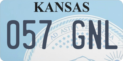 KS license plate 057GNL